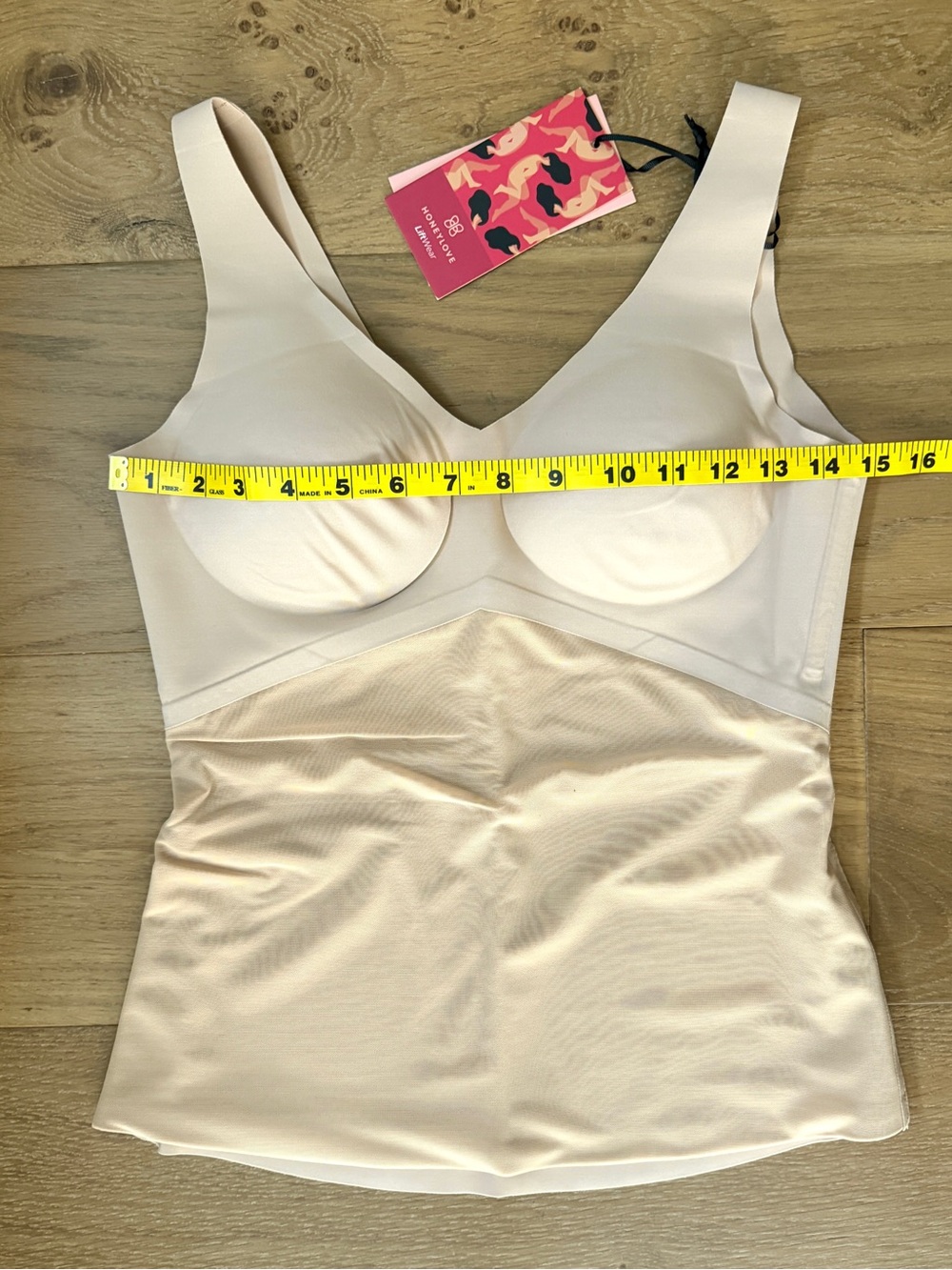 NWT Honeylove LiftWear Smoothing Tank Built-In Bra Shapewear Beige Snatched Med - Picture 11 of 16